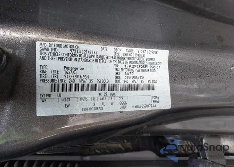 2014 Ford Focus Se из США, поврежденный, VIN 1FADP3F25EL298337